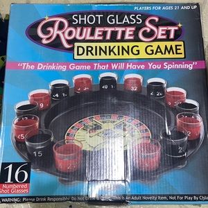 Shot glass roulette set drinking game.